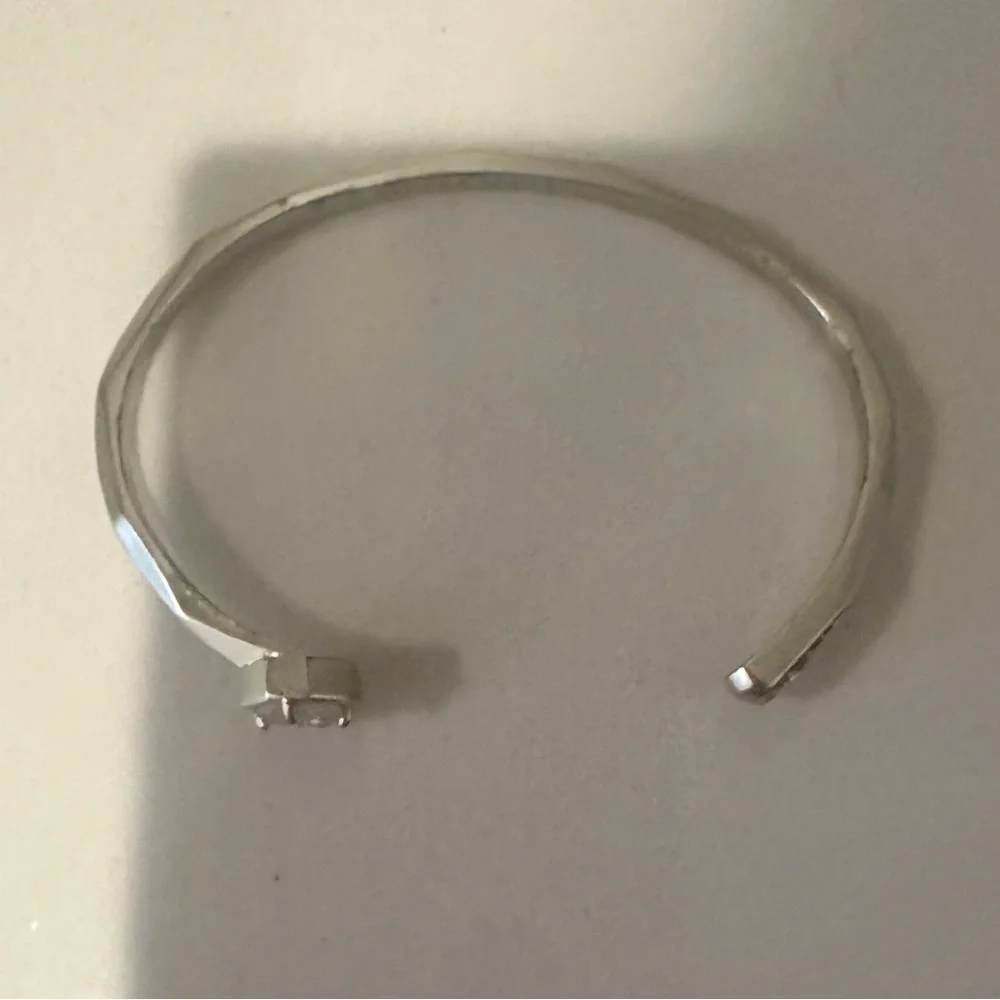 Kendra Scott Blake Bracelet Iridescent Drusy and Silver Pinch Cuff